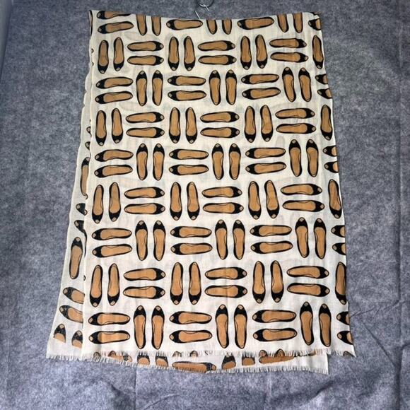 Novelty Flats Shoes Print Lightweight Neutral Scarf - Picture 1 of 5